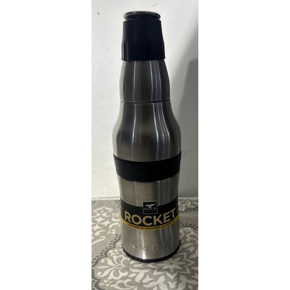 ORCA Rocket Bottle & Can Holder Double Walled Vacuum Sealed Cooler Koozie New